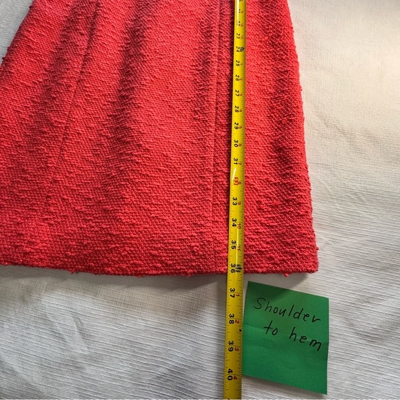 Milly of New York Beaded Dress Coral Orange Sleeveless Boucle Textured - Picture 8 of 9